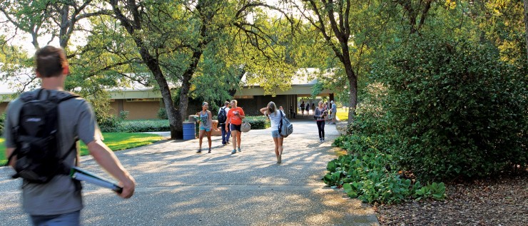 Students walking