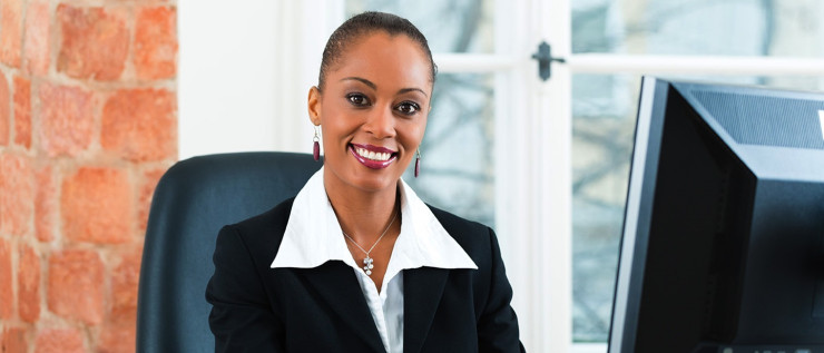 Woman sitting at a desk