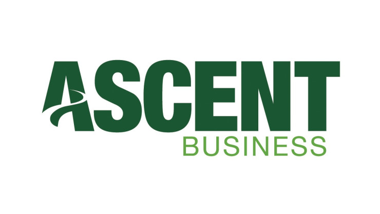 Ascent Business Logo green text with white background