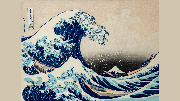 Japanese style art of waves