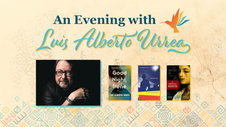 An Evening with Luis Alberto Urrea Picture of Author and books he wrote