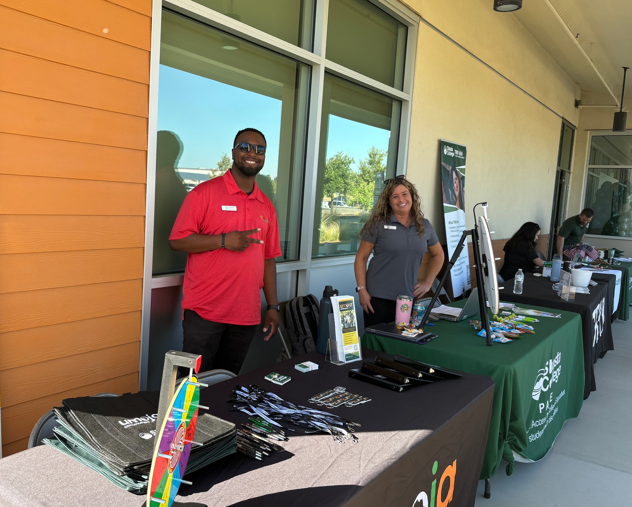 Staff manning their booths