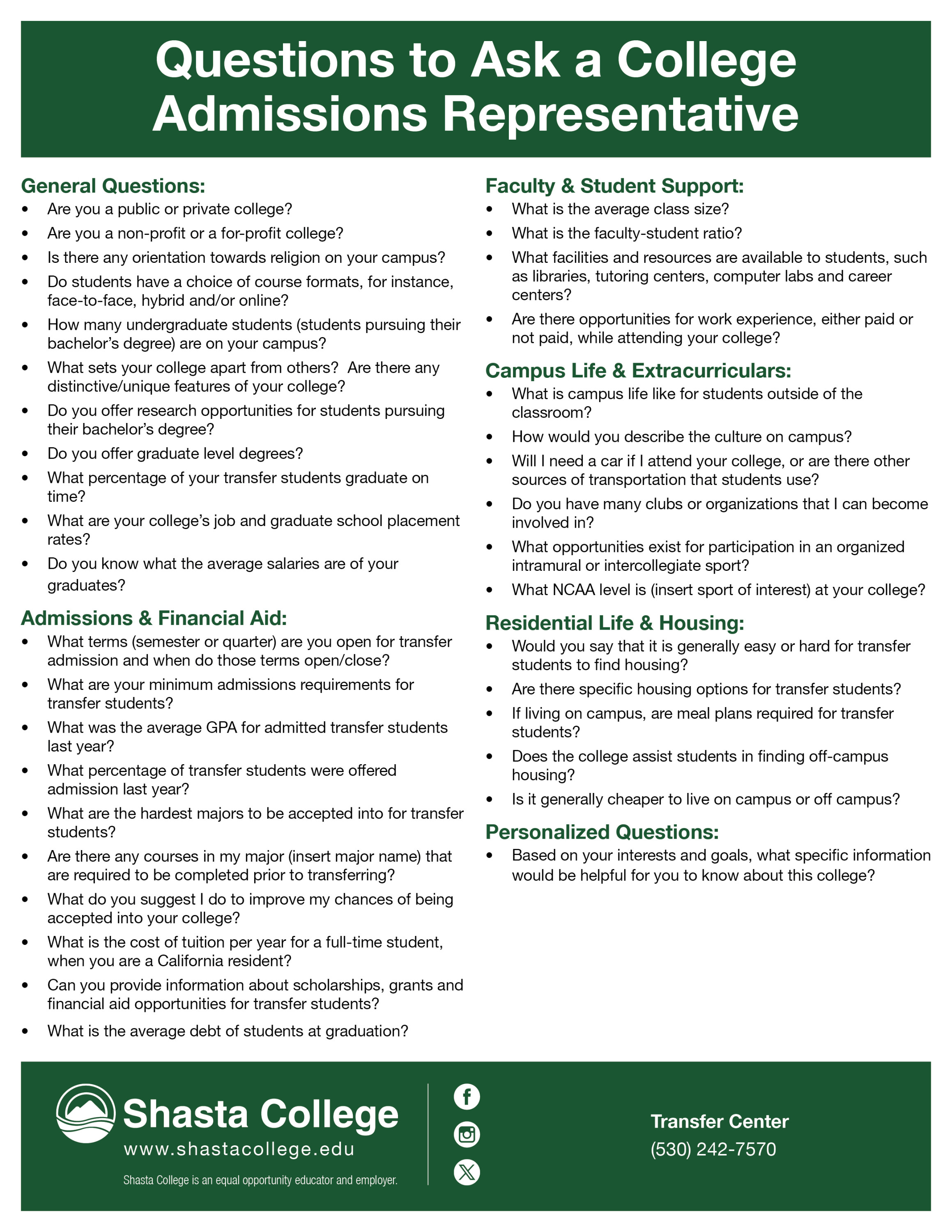 Questions to ask a college rep